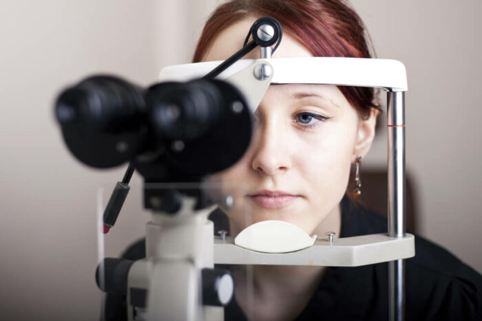 young adult getting eye exam